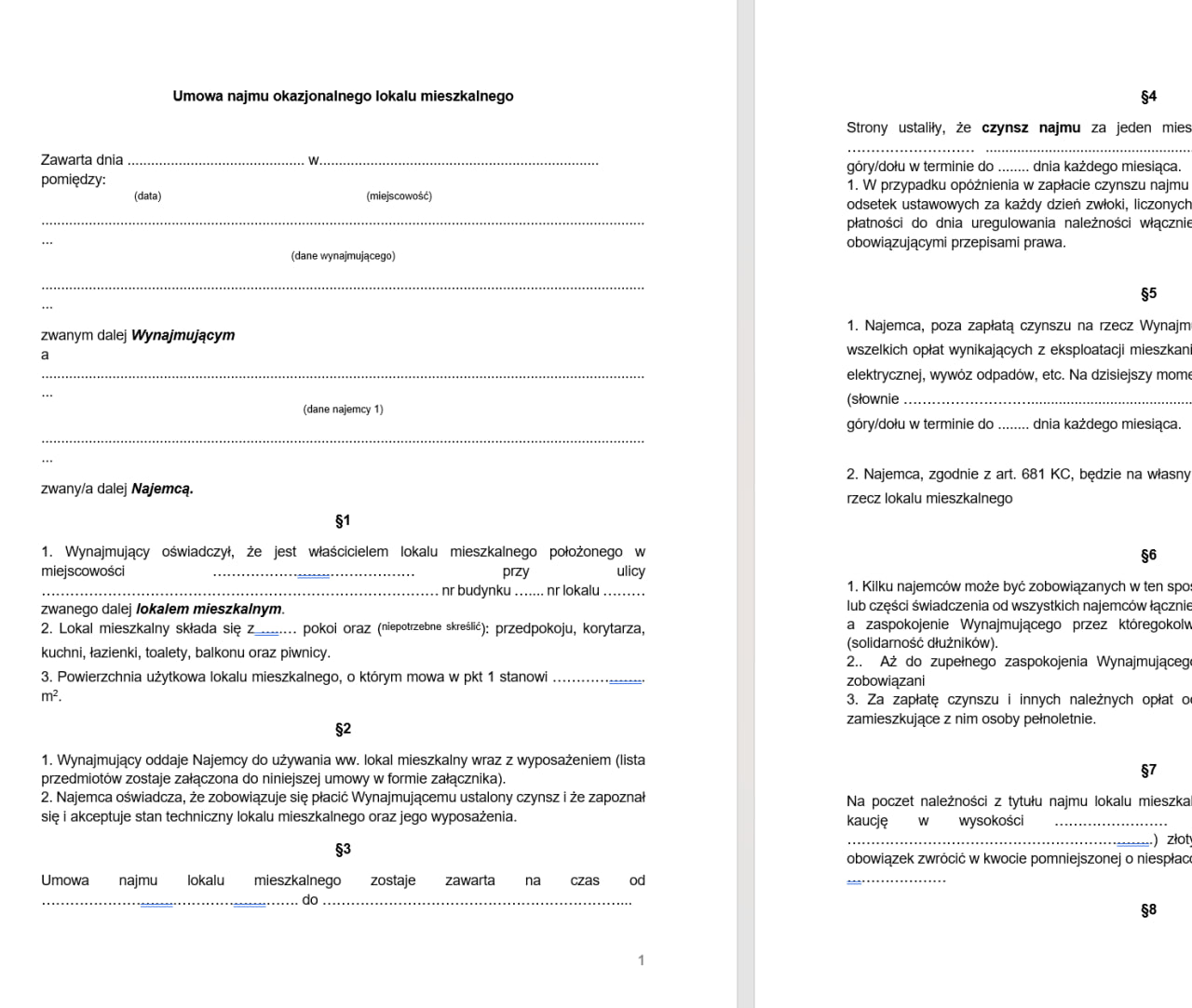Okładka artykułu: Umowa najmu okazjonalnego – wzór do pobrania